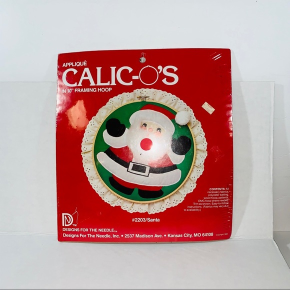Calic-O’s appliqué Christmas Santa hoop kit 1982 Vintage craft #2203 - Picture 4 of 8